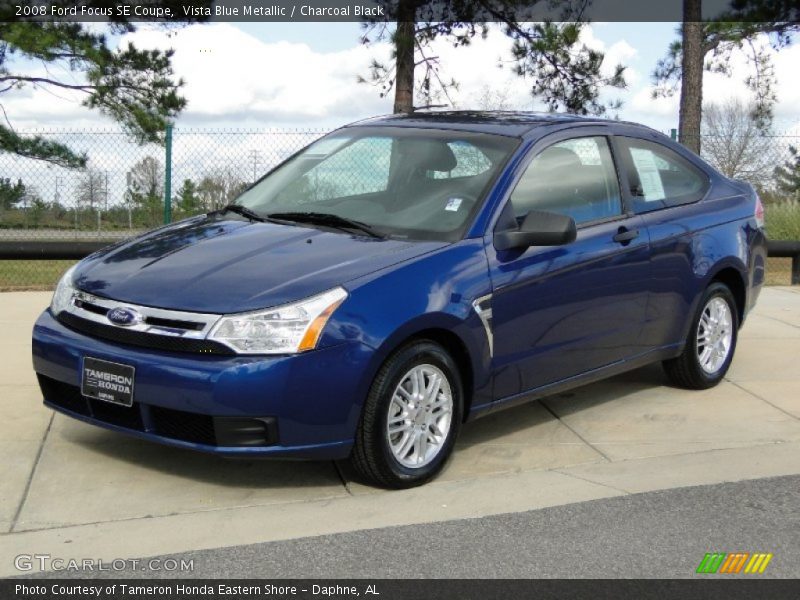 Vista Blue Metallic / Charcoal Black 2008 Ford Focus SE Coupe