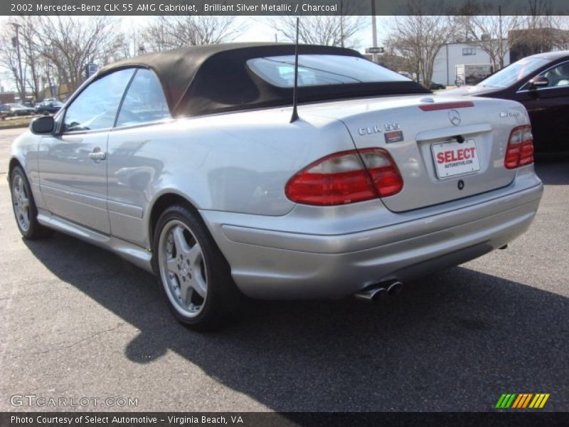 Brilliant Silver Metallic / Charcoal 2002 Mercedes-Benz CLK 55 AMG Cabriolet