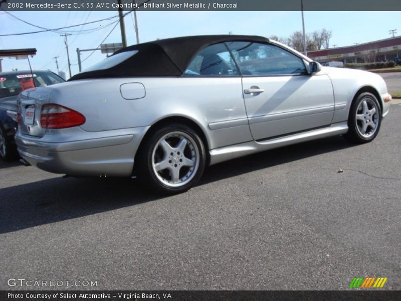Brilliant Silver Metallic / Charcoal 2002 Mercedes-Benz CLK 55 AMG Cabriolet