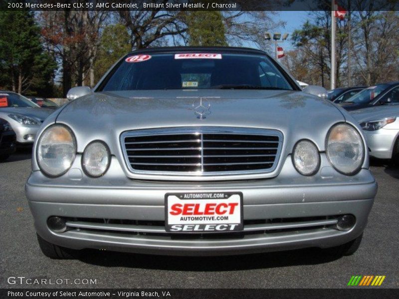 Brilliant Silver Metallic / Charcoal 2002 Mercedes-Benz CLK 55 AMG Cabriolet