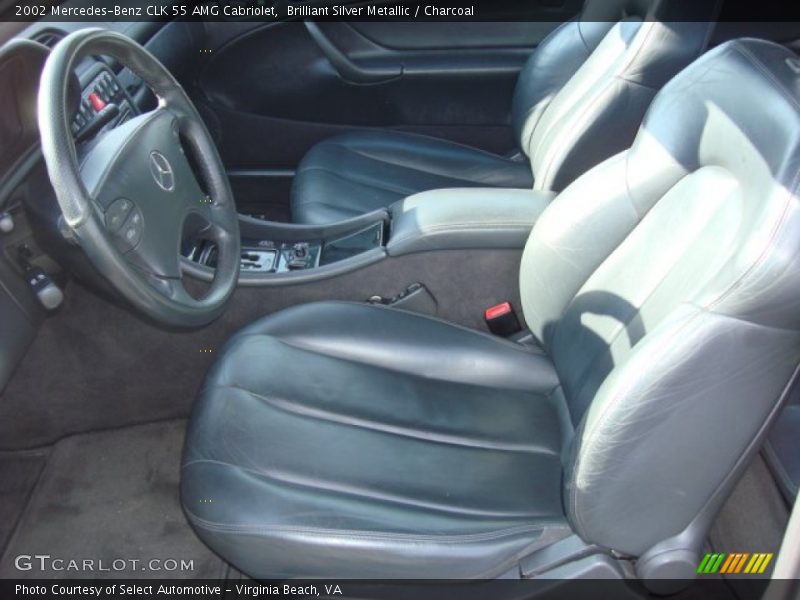 Brilliant Silver Metallic / Charcoal 2002 Mercedes-Benz CLK 55 AMG Cabriolet