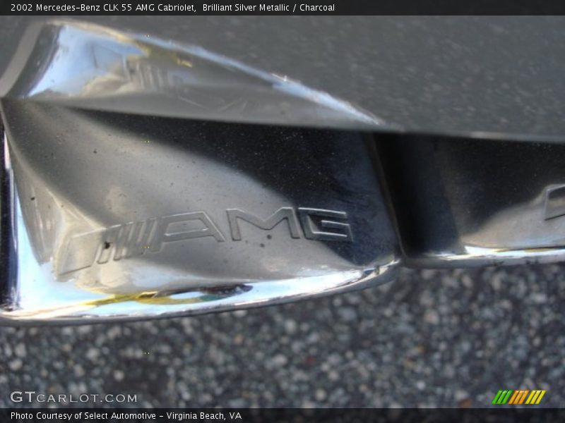 Brilliant Silver Metallic / Charcoal 2002 Mercedes-Benz CLK 55 AMG Cabriolet