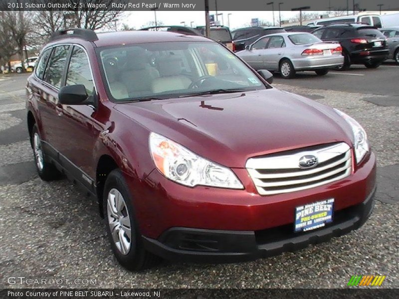 Ruby Red Pearl / Warm Ivory 2011 Subaru Outback 2.5i Wagon
