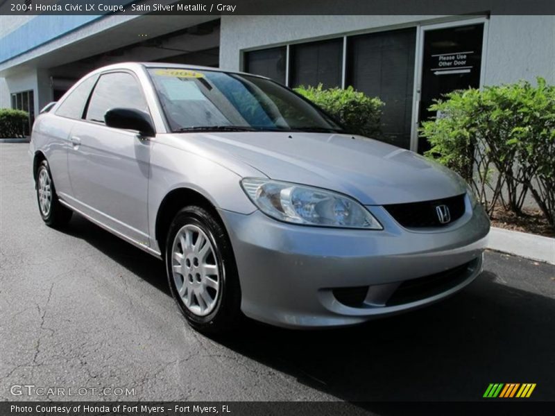 Satin Silver Metallic / Gray 2004 Honda Civic LX Coupe