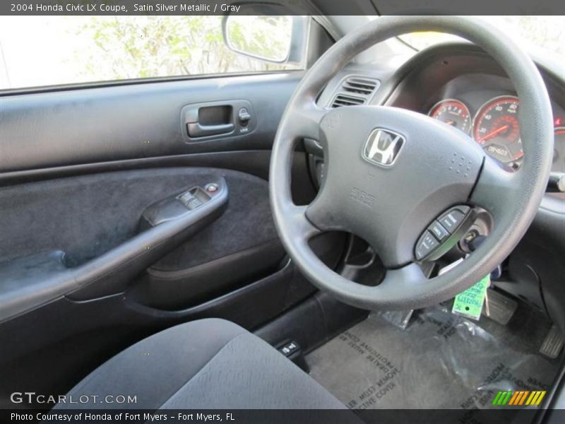 Satin Silver Metallic / Gray 2004 Honda Civic LX Coupe