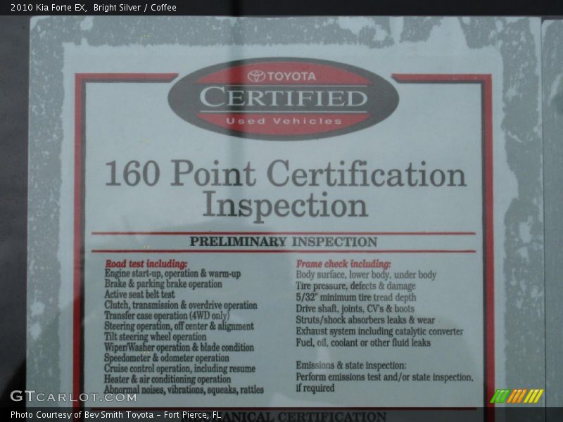 Bright Silver / Coffee 2010 Kia Forte EX