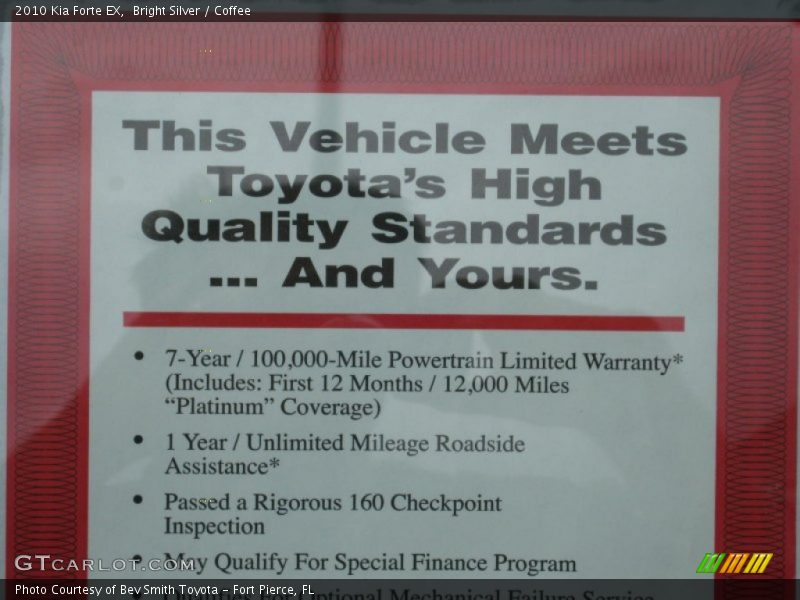 Bright Silver / Coffee 2010 Kia Forte EX