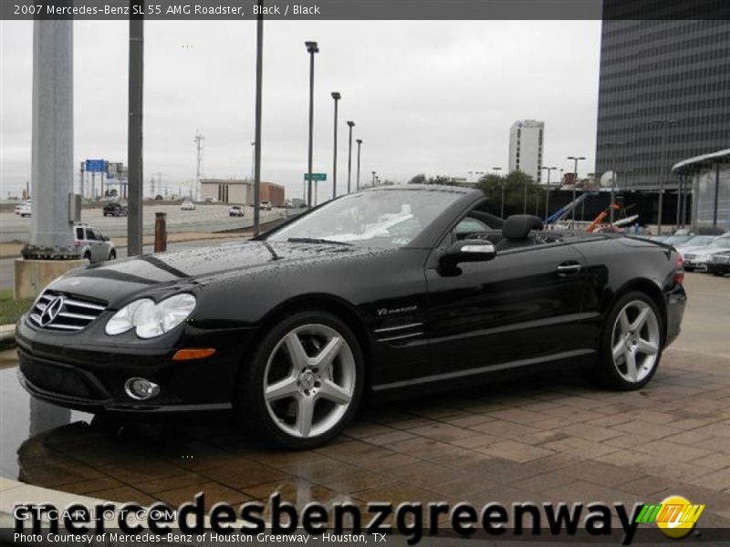 Black / Black 2007 Mercedes-Benz SL 55 AMG Roadster