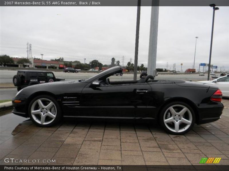 Black / Black 2007 Mercedes-Benz SL 55 AMG Roadster