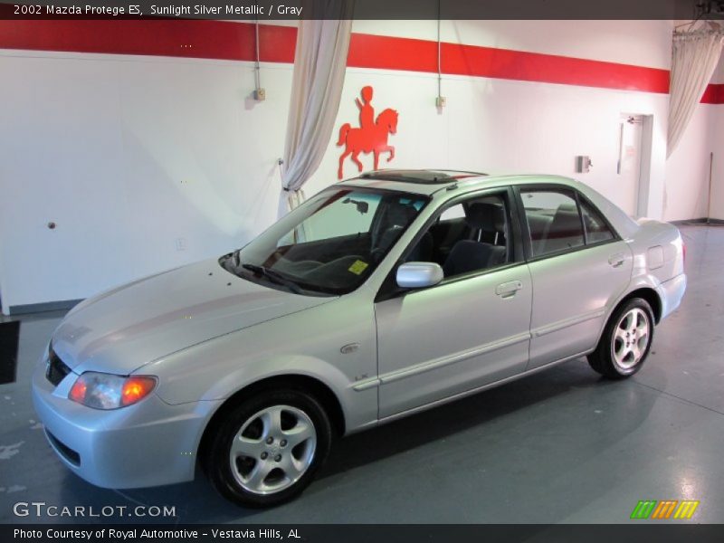 Sunlight Silver Metallic / Gray 2002 Mazda Protege ES