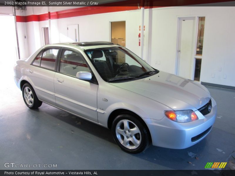 Sunlight Silver Metallic / Gray 2002 Mazda Protege ES