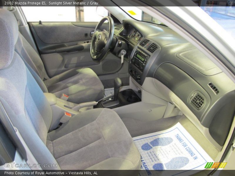 Sunlight Silver Metallic / Gray 2002 Mazda Protege ES