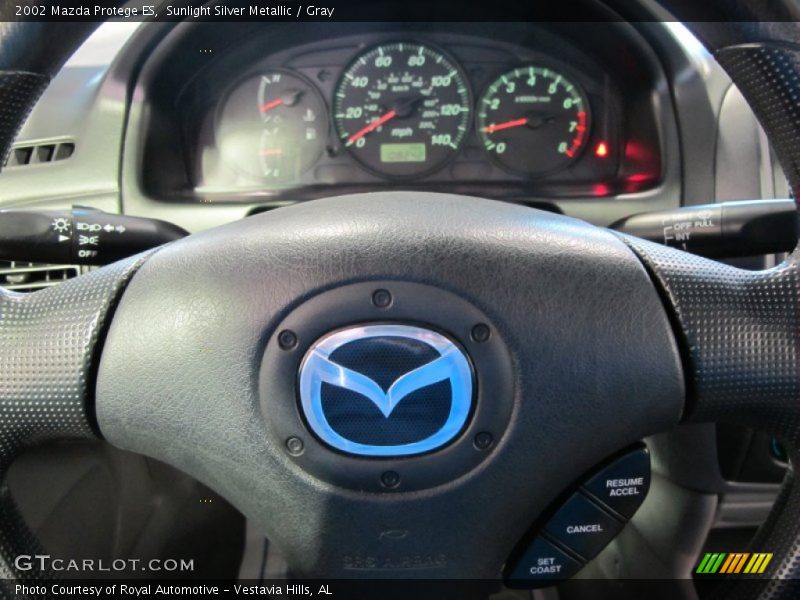 Sunlight Silver Metallic / Gray 2002 Mazda Protege ES