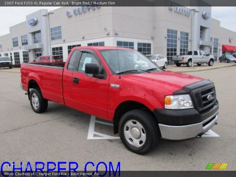 Bright Red / Medium Flint 2007 Ford F150 XL Regular Cab 4x4