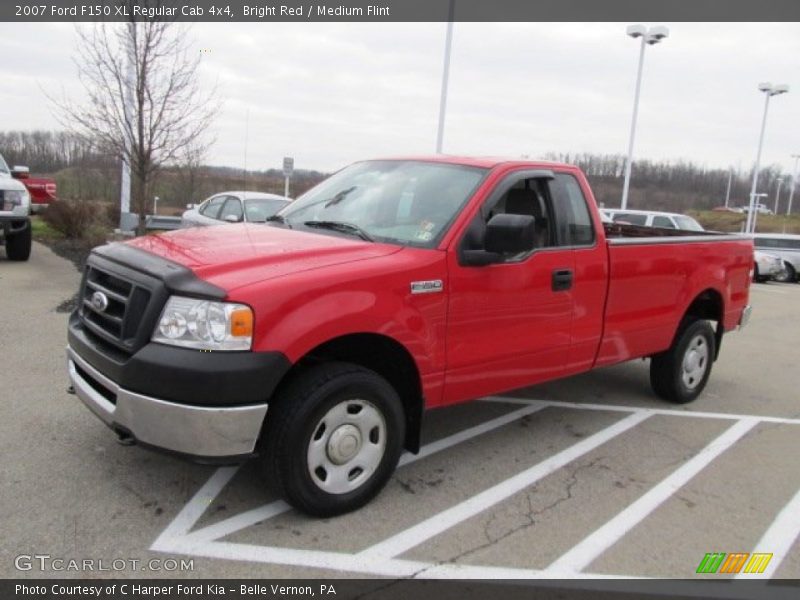 Bright Red / Medium Flint 2007 Ford F150 XL Regular Cab 4x4