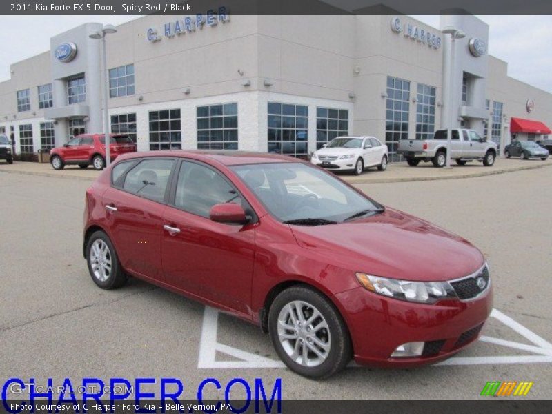 Spicy Red / Black 2011 Kia Forte EX 5 Door