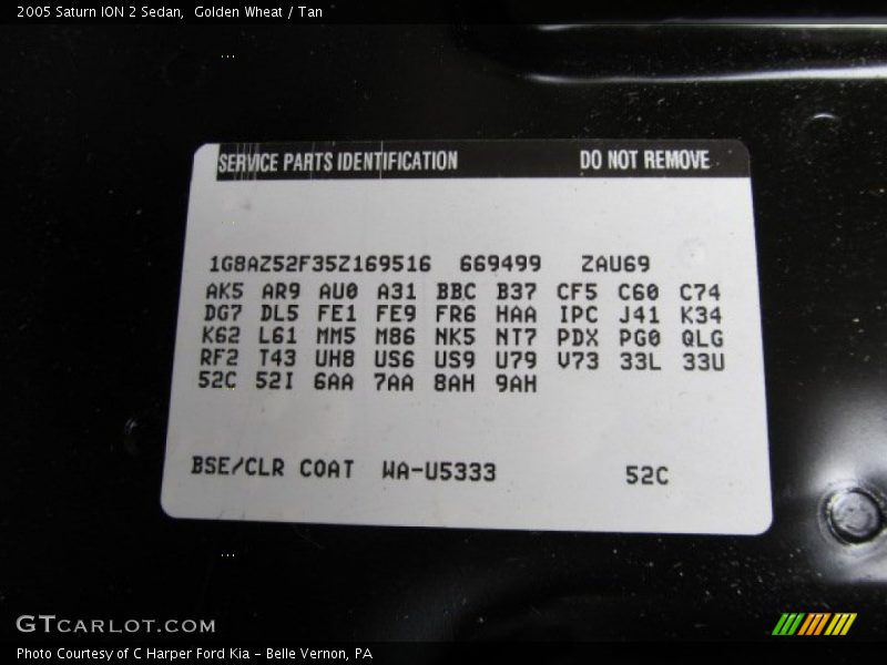 Golden Wheat / Tan 2005 Saturn ION 2 Sedan