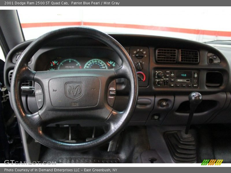Patriot Blue Pearl / Mist Gray 2001 Dodge Ram 2500 ST Quad Cab