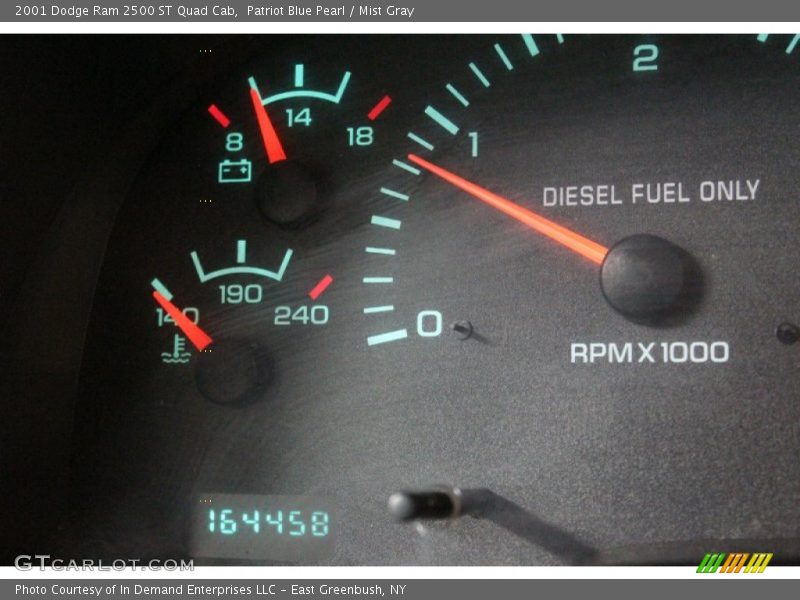 Patriot Blue Pearl / Mist Gray 2001 Dodge Ram 2500 ST Quad Cab