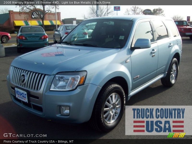 Light Ice Blue Metallic / Black/Stone 2008 Mercury Mariner V6 Premier 4WD
