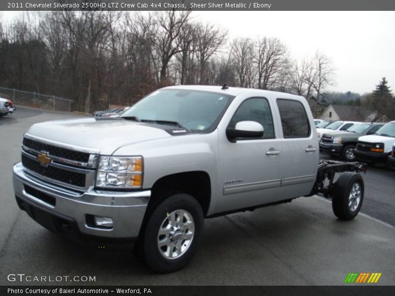 Sheer Silver Metallic / Ebony 2011 Chevrolet Silverado 2500HD LTZ Crew Cab 4x4 Chassis