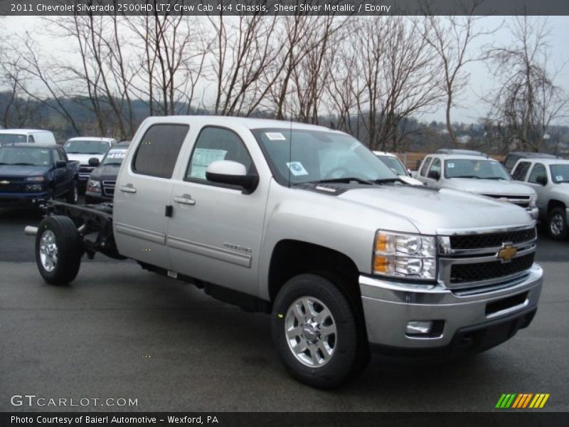 Sheer Silver Metallic / Ebony 2011 Chevrolet Silverado 2500HD LTZ Crew Cab 4x4 Chassis