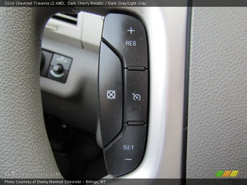 Dark Cherry Metallic / Dark Gray/Light Gray 2010 Chevrolet Traverse LS AWD
