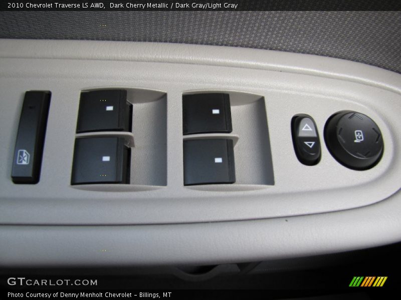 Dark Cherry Metallic / Dark Gray/Light Gray 2010 Chevrolet Traverse LS AWD