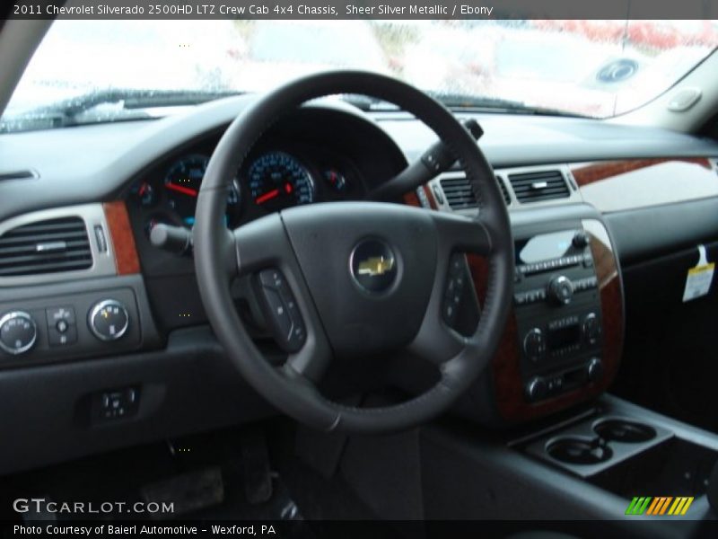 Sheer Silver Metallic / Ebony 2011 Chevrolet Silverado 2500HD LTZ Crew Cab 4x4 Chassis
