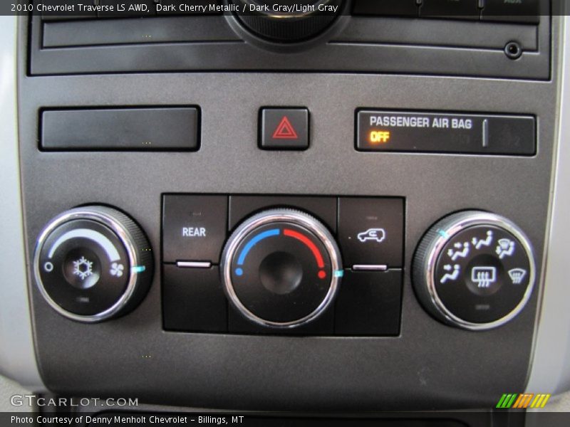 Dark Cherry Metallic / Dark Gray/Light Gray 2010 Chevrolet Traverse LS AWD