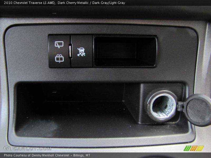 Dark Cherry Metallic / Dark Gray/Light Gray 2010 Chevrolet Traverse LS AWD