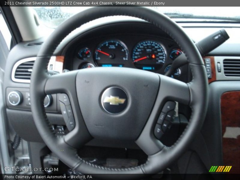 Sheer Silver Metallic / Ebony 2011 Chevrolet Silverado 2500HD LTZ Crew Cab 4x4 Chassis