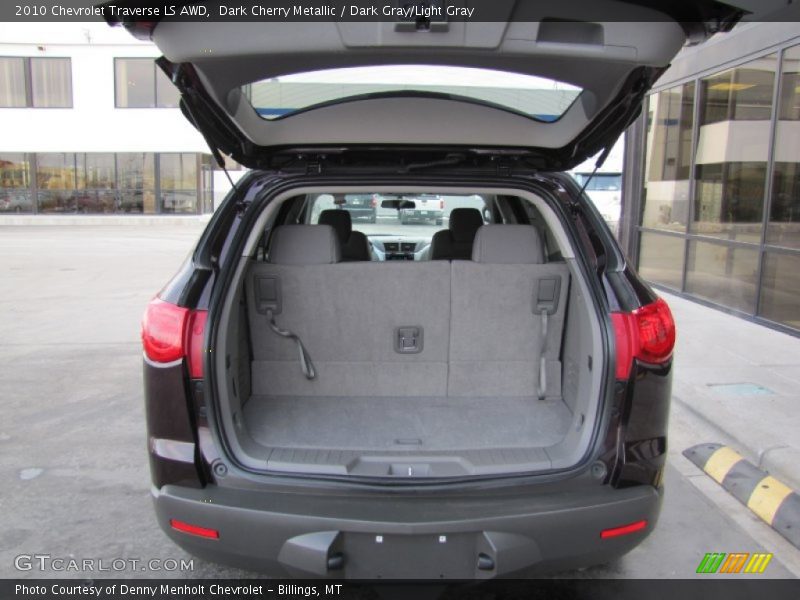 Dark Cherry Metallic / Dark Gray/Light Gray 2010 Chevrolet Traverse LS AWD