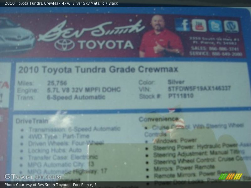 Silver Sky Metallic / Black 2010 Toyota Tundra CrewMax 4x4