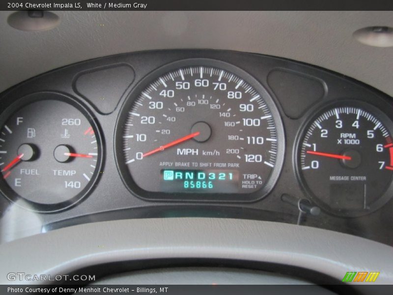 White / Medium Gray 2004 Chevrolet Impala LS