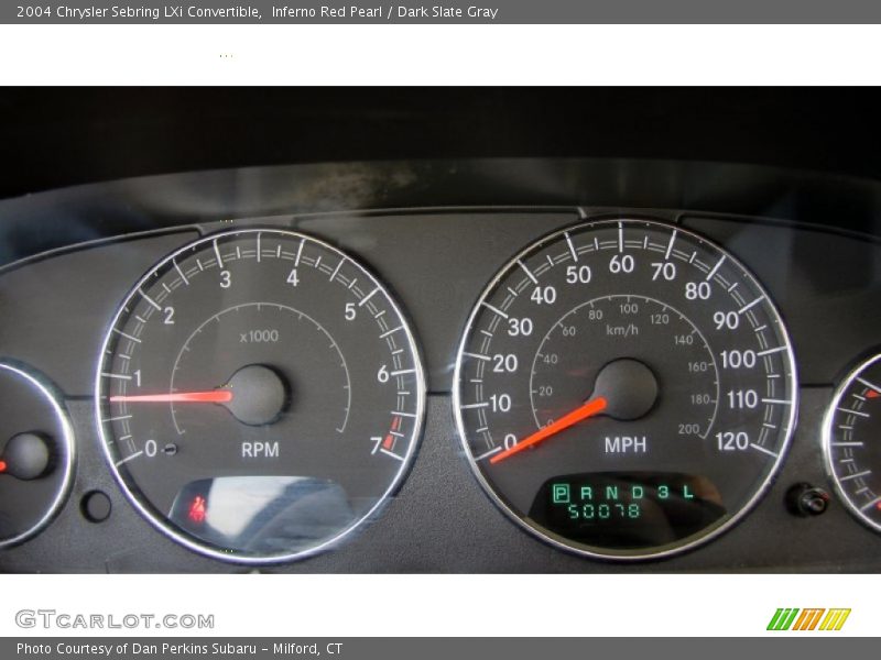 Inferno Red Pearl / Dark Slate Gray 2004 Chrysler Sebring LXi Convertible