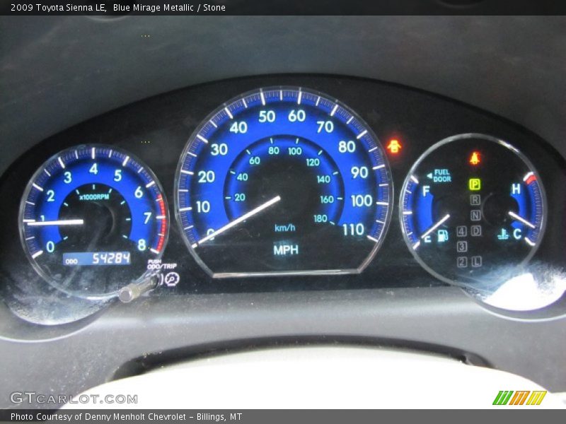 Blue Mirage Metallic / Stone 2009 Toyota Sienna LE