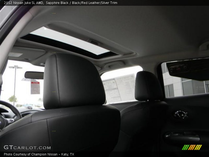 Sapphire Black / Black/Red Leather/Silver Trim 2012 Nissan Juke SL AWD