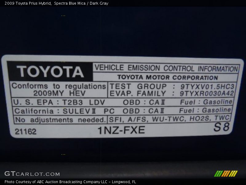 Spectra Blue Mica / Dark Gray 2009 Toyota Prius Hybrid