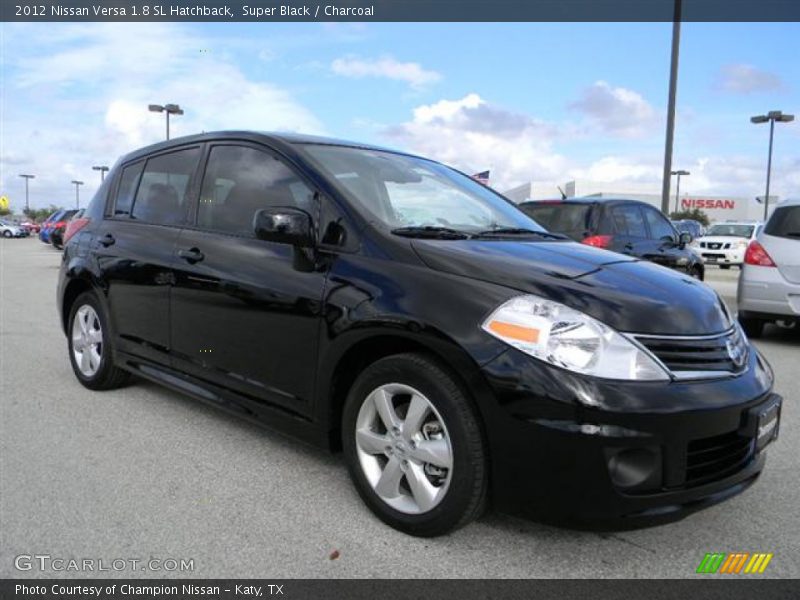 Super Black / Charcoal 2012 Nissan Versa 1.8 SL Hatchback