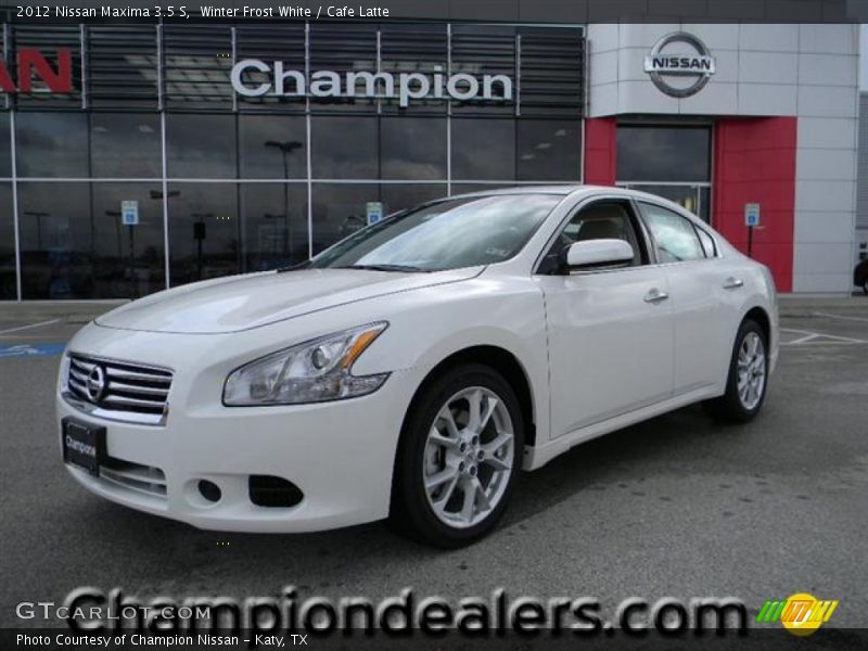 Winter Frost White / Cafe Latte 2012 Nissan Maxima 3.5 S