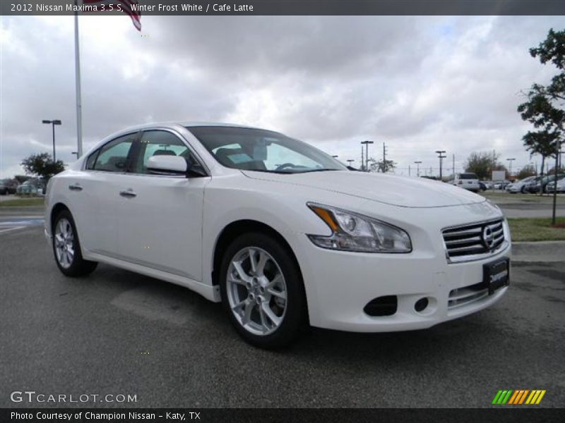 Winter Frost White / Cafe Latte 2012 Nissan Maxima 3.5 S