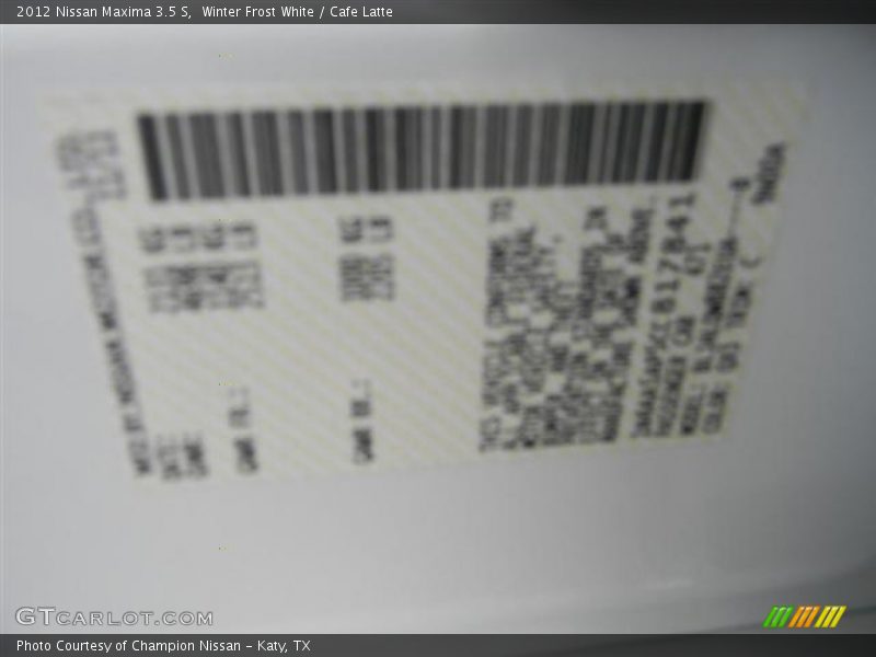 Winter Frost White / Cafe Latte 2012 Nissan Maxima 3.5 S