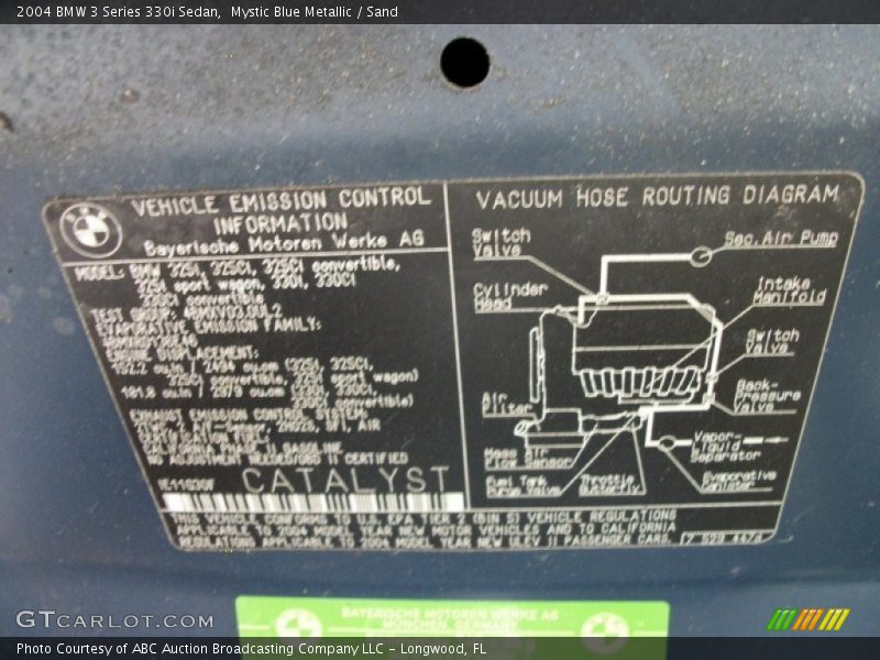 Mystic Blue Metallic / Sand 2004 BMW 3 Series 330i Sedan