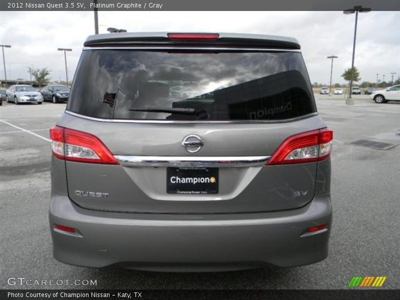Platinum Graphite / Gray 2012 Nissan Quest 3.5 SV