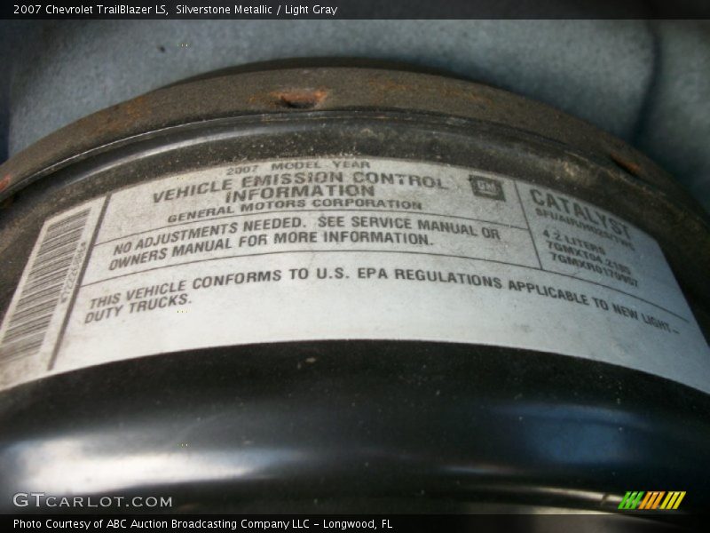 Silverstone Metallic / Light Gray 2007 Chevrolet TrailBlazer LS