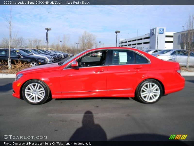 Mars Red / Black 2009 Mercedes-Benz C 300 4Matic Sport