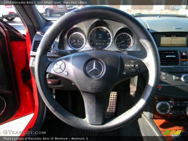 Mars Red / Black 2009 Mercedes-Benz C 300 4Matic Sport