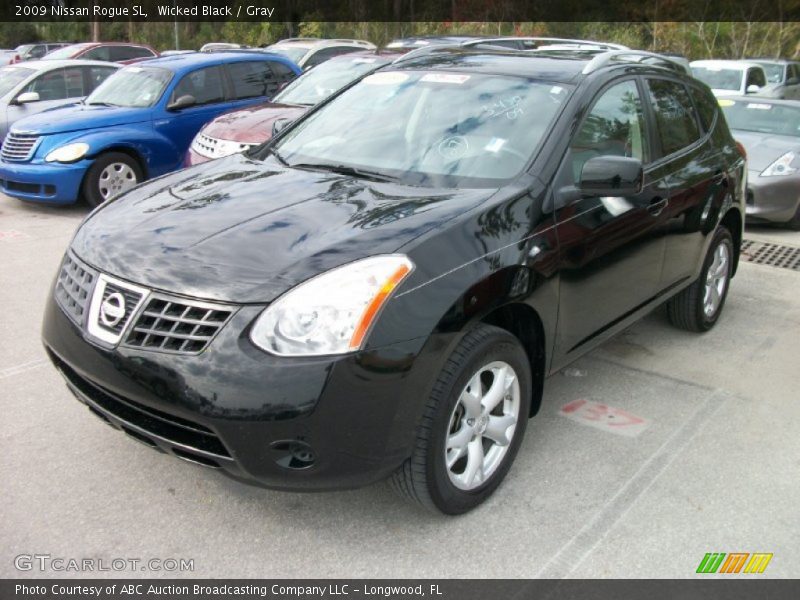 Wicked Black / Gray 2009 Nissan Rogue SL
