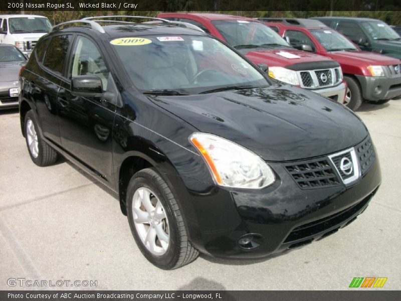 Wicked Black / Gray 2009 Nissan Rogue SL